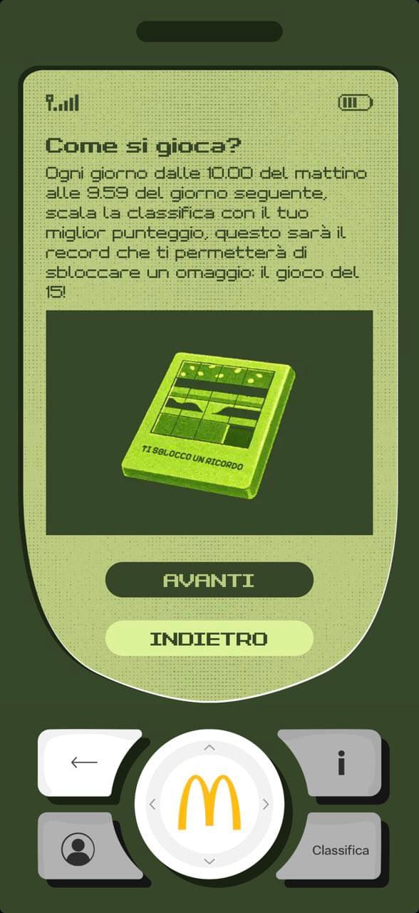 McDonald's Italy 40th anniversary Snake game