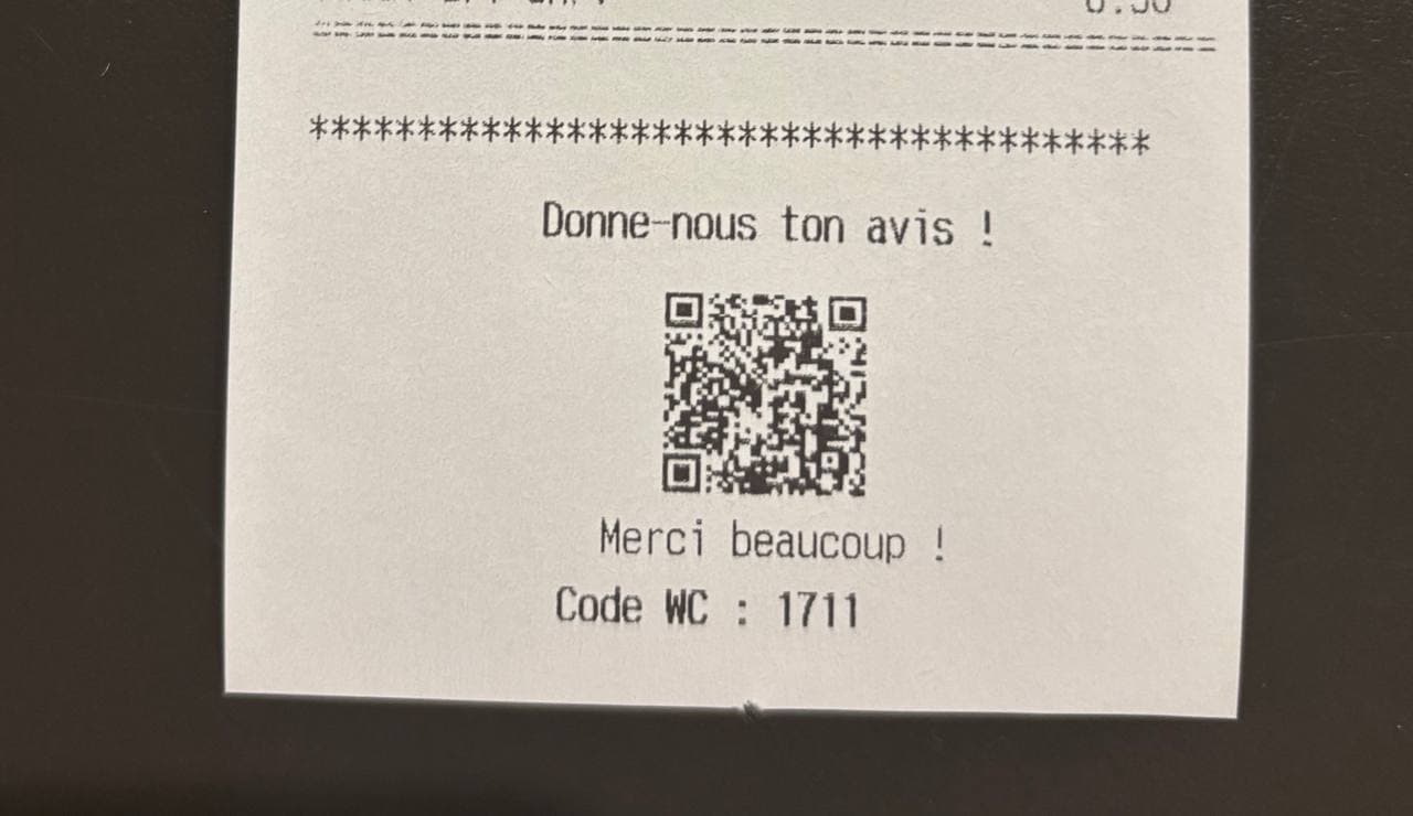 McDonald's receipt with QR code